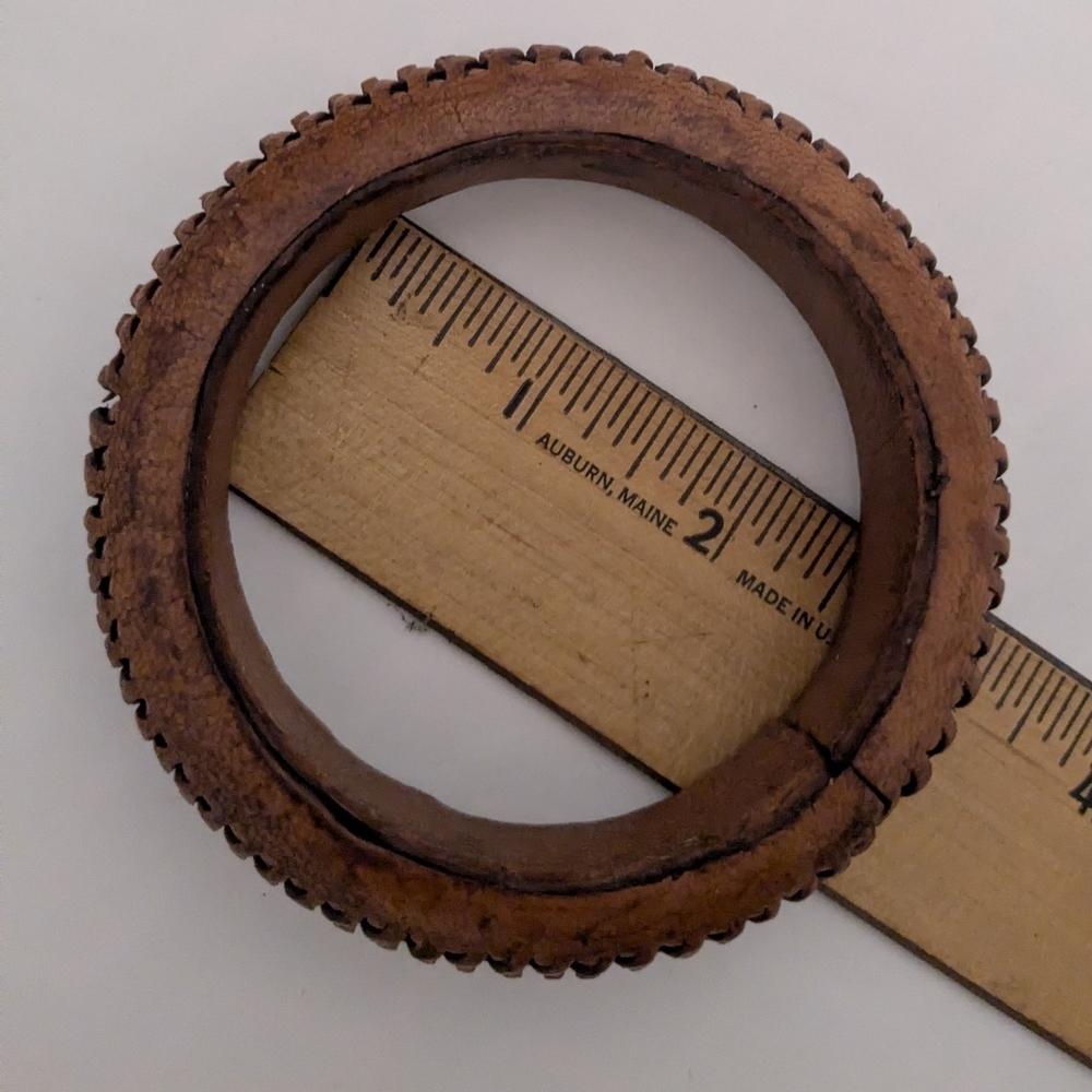 Brown Leather Bangle Bracelets - image 7